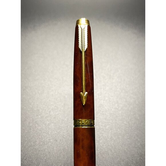 Vtg Parker Sonnet Fountain Pen Laque 5853 Deep Red Brown Lacquer 18K Gold Medium - Picture 7 of 10